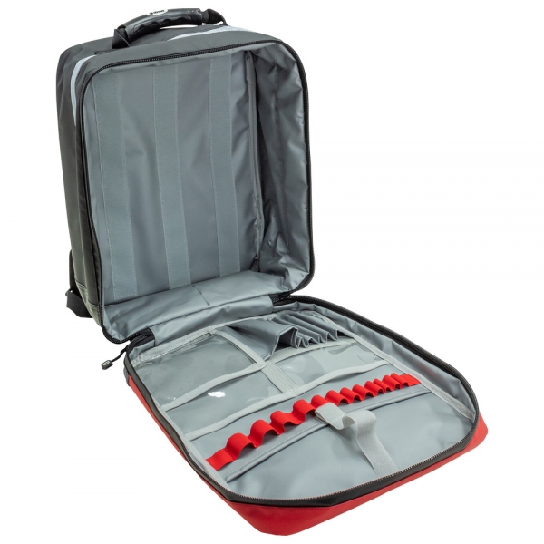 Dönges Notfallrucksack SEG mit Innentaschen, rot/schwarz, 360 x 420 x 190 mm leer