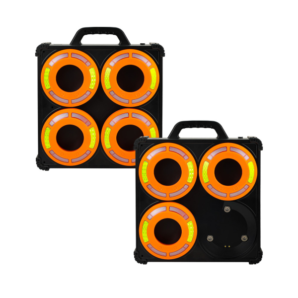 Dönges LED-360° Signalleuchten-Set für Verkehrsleitkegel im Koffer