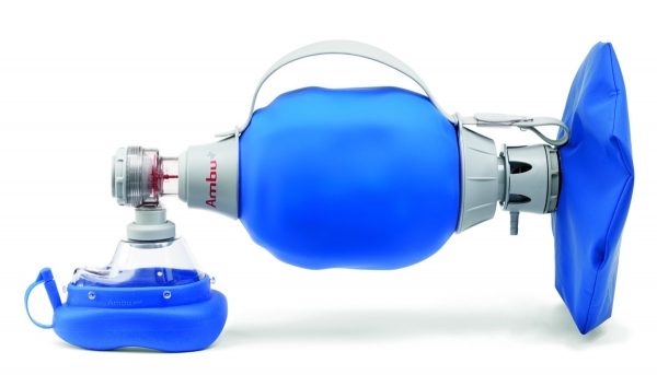 Beatmungsbeutel Ambu Mark IV mit Silikon-Maske Gr. 2 und 5 und Sauerstoffreservoirbeutel