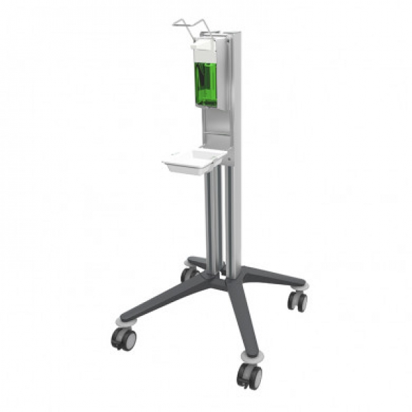 bravo Hygienewagen 1, grau, mit Desinfektionsmittelspender, inkl. Abtropfschale