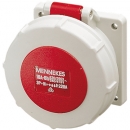 CEE-Anbausteckdose, gerade, 400V/16A,   Schraubklemmen, rot, IP67